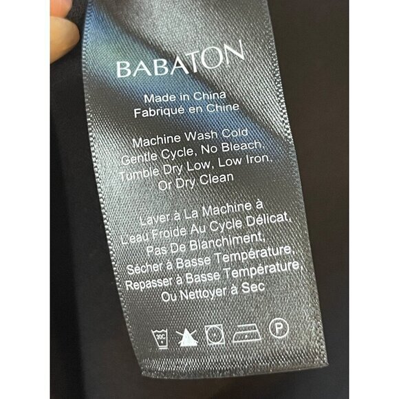 Babaton dress black classic elegant wear loose or with belt  pockets - Picture 10 of 11